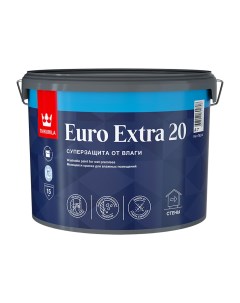 Краска моющаяся Euro Extra 20 база А белая 9 л Tikkurila