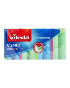 Губка для мытья посуды 65х25х110 мм Colors 4 шт Vileda