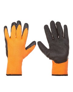 Перчатки полиэстеровые с латексным обливом черно оранжевые 10 L Hesler