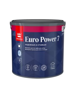 Краска моющаяся Euro Power 7 база А белая 2 7 л Tikkurila