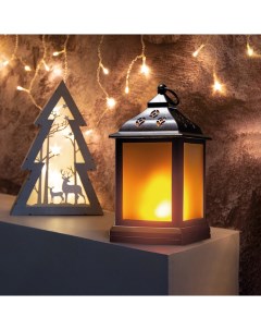 Новогоднее украшение фонарь декоративный 513 066 11х11х22 5 см черный свечение белое Neon-night