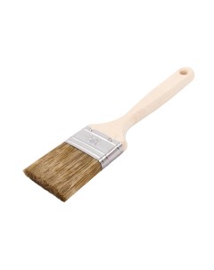 Кисть плоская смешанная щетина деревянная ручка Wood 50х14 мм для всех типов ЛКМ на любой основе Wenzo