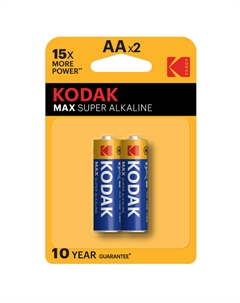 Батарейка Мax АА пальчиковая LR6 1,5 В (2 шт.) (Б0005131) Kodak