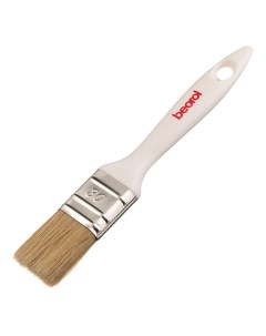 Кисть плоская натуральная щетина пластиковая ручка 30х14 мм для эмалей и лаков на алкидной основе Beorol