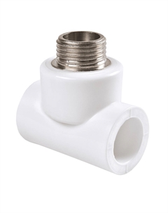 Тройник полипропиленовый комбинированный 32 мм х 3/4 НР(ш) х 32 мм (070011) Рвк