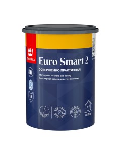 Краска интерьерная Euro Smart 2 база А белая 0 9 л Tikkurila