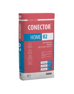 Клей для плитки Conector Home 02 оптимум серый класс С0 Т 25 кг Dauer