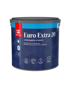 Краска моющаяся Euro Extra 20 база А белая 2 7 л Tikkurila