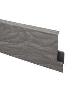 Плинтус ПВХ напольный NG 62 мм шато серый 2500 мм со съемной панелью Г профиль Salag