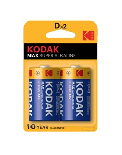 Батарейка Мax D 1,5 В (2 шт.) (Б0005129) Kodak