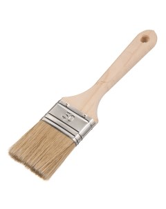 Кисть плоская натуральная щетина деревянная ручка Wood 50х14 мм для эмалей и лаков на алкидной основ Wenzo