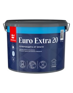 Краска моющаяся Euro Extra 20 база С бесцветная 9 л Tikkurila