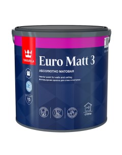 Краска интерьерная Euro Matt 3 база А белая 2 7 л Tikkurila
