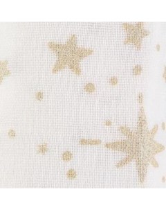 Муслиновая пеленка Butterfly Gold Stella White россыпь звезд с кремовым 100 x 120 см Nobodinoz