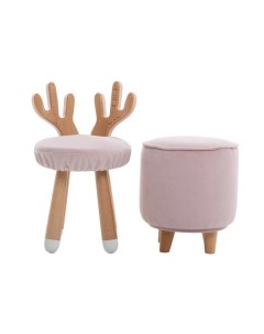 Стульчик Лосенок розовый с белыми пяточками Loona soft furniture