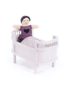 Деревянная кроватка для кукол SmallStuff розовая маленькая Товары с дефектом