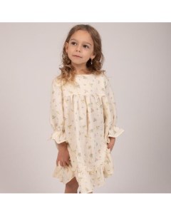 Платье из муслина в мелкий цветочек молочное Alicedresses