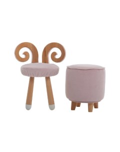 Стульчик Барашек розовый с белыми пяточками Loona soft furniture