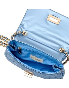 Детская стеганая сумка на цепочке средняя коллекция Metallic дымчато голубая Milledeux