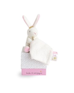Мягкая игрушка Дуду кролик Perlidoudou с платочком розовый 15 см Doudou et compagnie