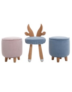Стульчик Бычок голубой с белыми пяточками Loona soft furniture