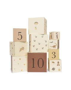 Бумажные кубики с цифрами мульти Konges slojd