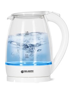 Чайник электрический GL 472 1 8 л белый прозрачный Gelberk