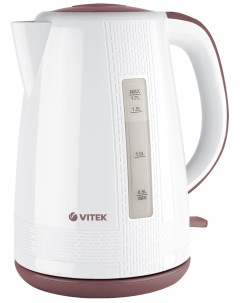 Чайник электрический VT 7055 1 7 л белый коричневый Vitek