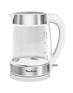 Чайник электрический BY600130 1 7 л прозрачный серебристый белый Moulinex