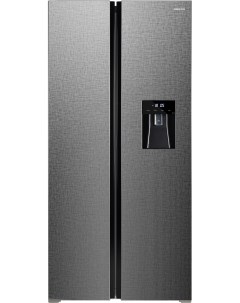 Холодильник RFS 484DX NF серебристый Hiberg