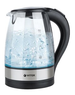 Чайник электрический VT 7008TR 1 7 л черный прозрачный Vitek