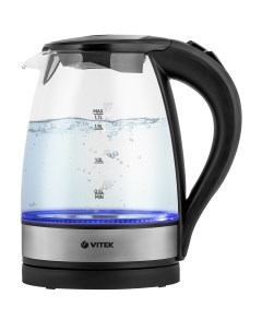 Чайник электрический VT 7008 1 7 л прозрачный серебристый черный Vitek