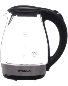 Чайник электрический HYK G2030 1 7 л прозрачный черный серебристый Hyundai