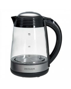 Чайник электрический DE 1009 1 7 л черный прозрачный Delta lux