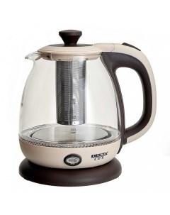 Чайник электрический DE 1005 1 л бежевый коричневый прозрачный Delta lux