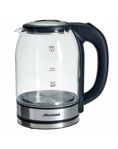 Чайник электрический КС 1005 1 8 л серебристый прозрачный черный Аксинья