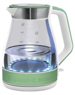 Чайник электрический KE 822 1 7 л белый зеленый Zigmund & shtain