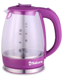 Чайник электрический SA 2717V 1 7 л прозрачный фиолетовый Sakura