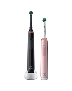 Электрическая зубная щетка Oral B 3900 Duo розовая черная Braun