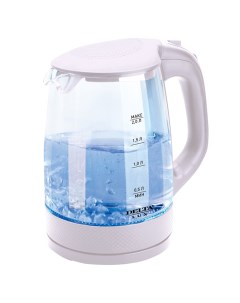 Чайник электрический DL 1058 2 л прозрачный белый Delta lux