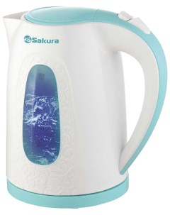 Чайник электрический SA 2345WBL 2 л белый голубой Sakura