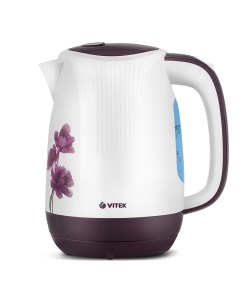 Чайник электрический VT 7061 1 7 л белый фиолетовый Vitek