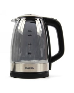 Чайник электрический MT 1079 1 7 л черный прозрачный серебристый Марта
