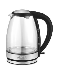 Чайник электрический AR 3439 1 7 л серебристый прозрачный черный Aresa