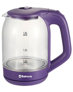 Чайник электрический SA 2736V 1 8 л фиолетовый Sakura