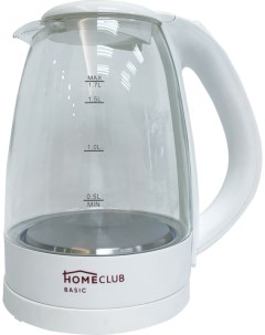 Чайник электрический KEGX8012 1 7 л белый прозрачный Home club