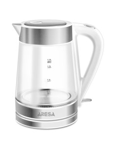 Чайник электрический AR 3440 1 7 л серебристый прозрачный белый Aresa