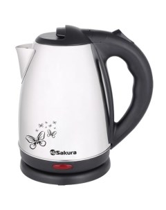 Чайник электрический SA 2135S 1 8 л черный серебристый Sakura