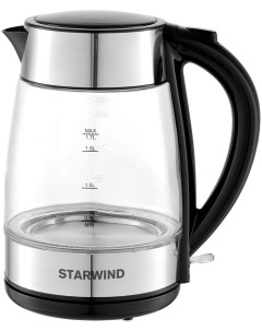 Чайник электрический SKG3026 1 7 л серебристый прозрачный черный Starwind
