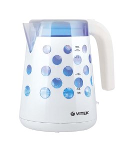Чайник электрический VT 7048 1 7 л прозрачный белый Vitek